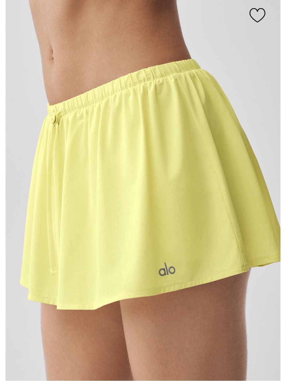 ALO Breezy Tennis Skirt Active Yellow with Elastic Waist